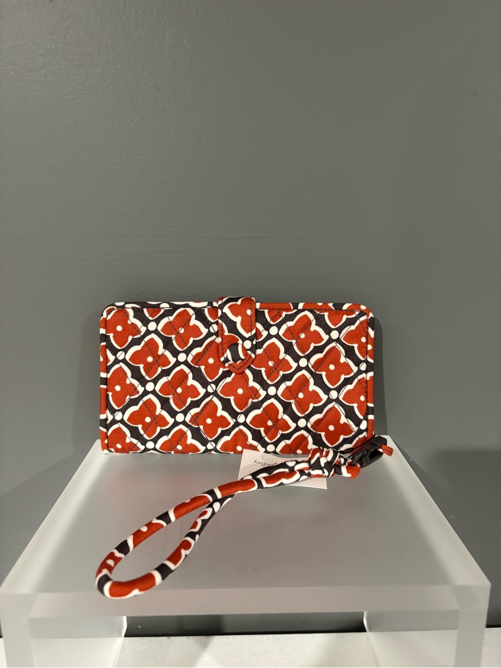 Vera Bradley Red White and Black Floral Wristlet